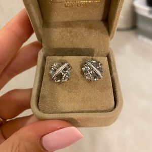 David Yurman Cable Wrap Stud Earring Blue Topaz